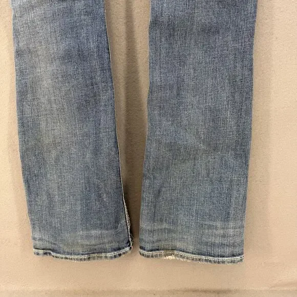 Rock Revival Jeans Womens 27 (4) Blue Anzelie Easy Boot Faux Pocket Flaps Blingy - Picture 6 of 16